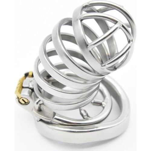 Manyjoy Cock Cage Lockable Stainless Steel Penis Cock Ring Sleeve Stealth Lock Sex Toys for Adult Male Chastity Device A274