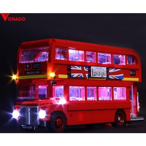 Vonado Led Light For10258 London Bus Building Bricks 21045 Creator City Technic Blocks Toys (only Light+battery Box)
