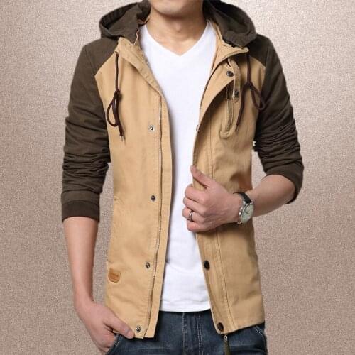 Patchwork Short Black Men Mens Jackets And Coats New Hooded Tactical Jacket Brand Clothing Slim Casual Mens Coat WUJ1200