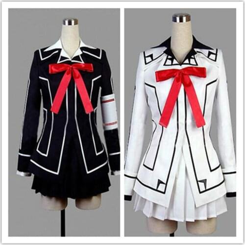 Vampire Knight Cosplay Costume Yuki or Black Womens Cross White Dress uniform