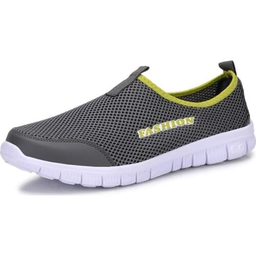 Fashion Summer Shoes Men Casual Air Mesh Shoes Large Sizes 38-46 Lightweight Breathable Slip-on Flats Chaussure Homme