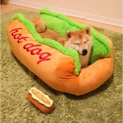 Pet Bed Hot Dog House Lounger Bed Kennel Mat Soft Fiber Pet Dog Puppy Warm Removable Washable Waterlon for Cats