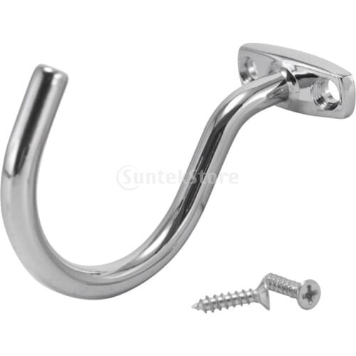Silver Chrome Snooker Billiard Table Cue Hook to Hold Bridge Stick Pool Rack Billiard Accessories With 2 Mounting Screws