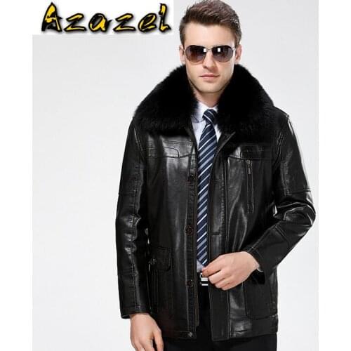 Hot mens Genuine Leather jackets coats mens leather clothes Winter New arrive Brand Lapel business casual leather jacket men