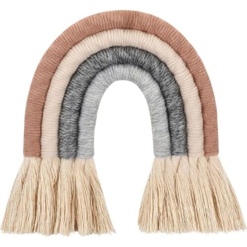 Macrame Rainbow Wall Hanging Decorative Colored for Boho Home Decor, Party Supplies, Baby Shower, Nursey Dorm Room