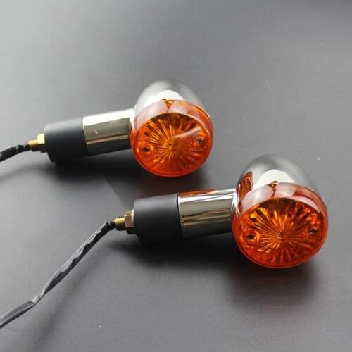 Motorcycle Chrome Amber Bullet Turn Signals Lights For Yamaha Road Royal V Star V-Max XVS Honda Shadow VT VTX Goldwing Kawasaki