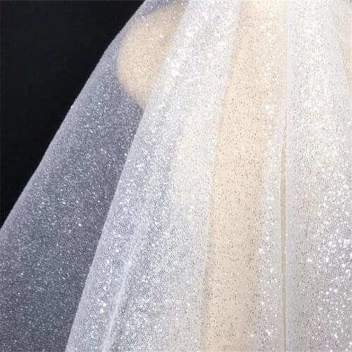 18 Muti-Colors Soft and Hard Net Glitter Lace Fabric DIY Wedding Dress Veil Cloth Sewing Material