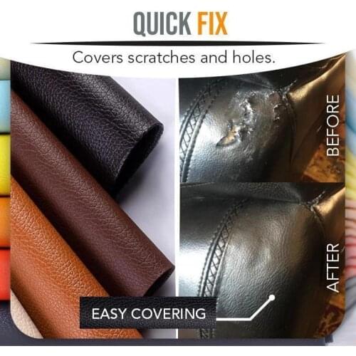Leather Repair Patch Kit Self-Adhesive Leather Tape Upholstery Vinyl Sticker for Couches Sofa Furniture Car Seats Bags Fix Tear
