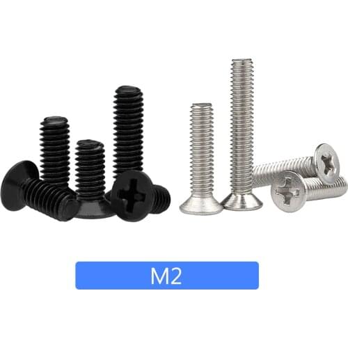 YUJI m2 Screw Vis M3 M4 Set 20PCS 50PCS Hardware Drywall Schroeven Wood Stainless Cross 304 Countersunk Head Phillips M2.5 Screw