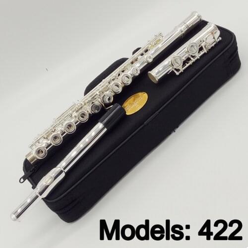 New De Xin Flute 422 Silver Plated Professional Flute Instrument Intermediate Student Flutes C Leg 16 Holes Closed Hole E Key