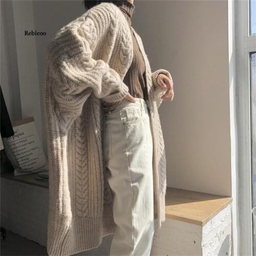 New Womens Sweaters Autumn Winter Fashionable Bat Sleeve Cardigans Oversize Warm Wild Knitwear Tops