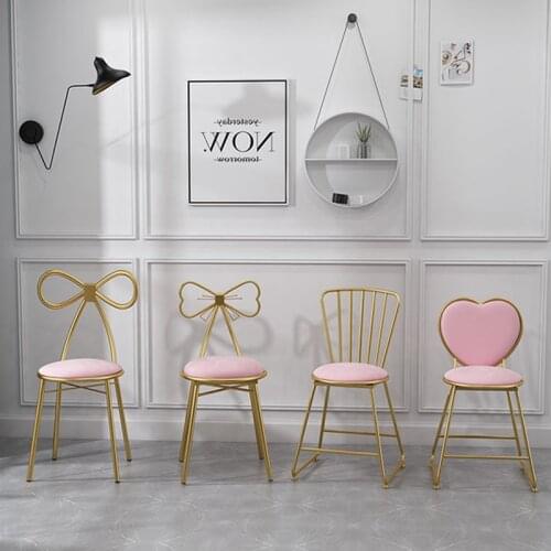 Dining Chairs Shell Heart Gold Mental Living Room Chair Make Up Chair Chaises Salle Manger кресло для отдыха