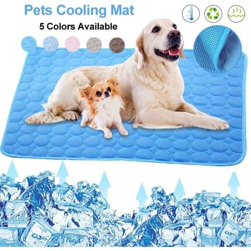 5 Size Summer Dog Cooling Mat Washable Mat for Dogs Cats Breathable Puppy Kennel Pad Cold Pet Sofa Cusion Sleep Mat Cat Beds