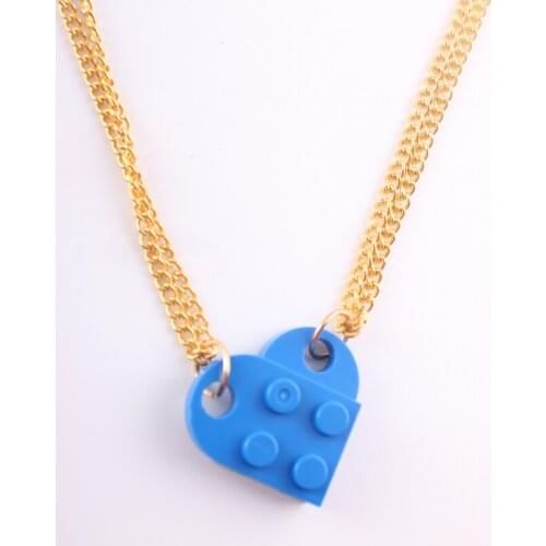 2pcs Heart Necklaces Set - Brick Block Gold Necklace for Couples Friendship Girlfriend Couples Valentines Day BFF Drop Shipping