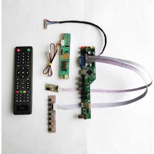 Fit LT150X2/LT150X3/N150X1 laptops panel 15" 1024*768 LVDS 20Pin 1CCFL VGA+Audio+USB+Remote LCD screen controller board kit