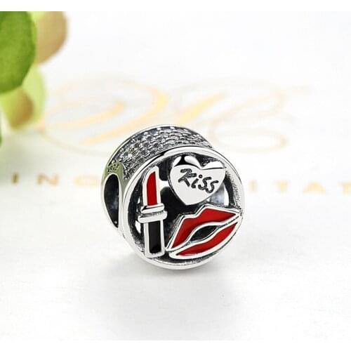 Authentic 925 Sterling Silver Beads New Lipstick Sexy Lips Creative Beads Fit Original Pandora Bracelet For Women Diy Jewelry