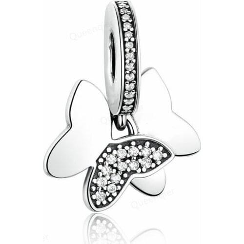 925 Sterling Silver Butterfly European Charms Bead Original Bracelets Chain DIY Girl Women Pendant Charm Beads Jewelry Making