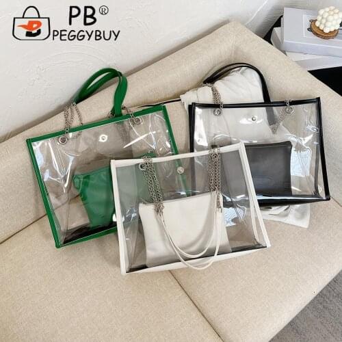 2021 Hot Vintage Small Purse Ladies Handbags Women Summer Transparent Small Purse Shoulder Tote Bag Composite Bags