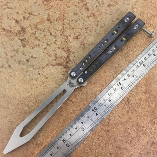 The One RBS Practice Butterfly Flick D2 Not Sharp Blade G10 Hnadle Hunting Camping Knife Folding Pocket Knife EDC Tools Gift