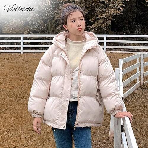 Vielleicht 2020 Hooded Women Winter Down Jacket Coat Plus Size 2XL Short Thicken Warm Cotton Padded Winter Coat Womens Clothing