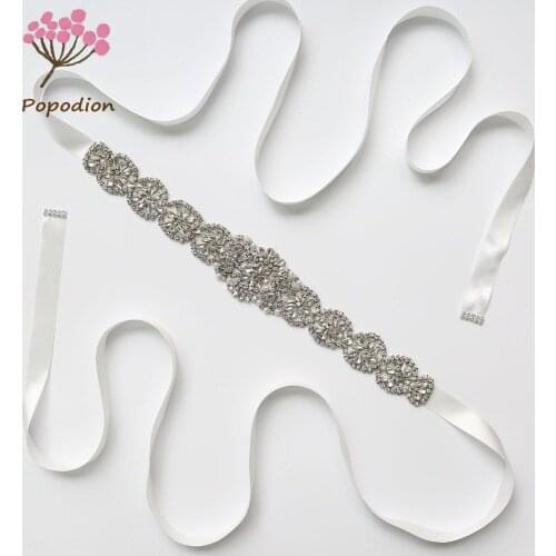 Popodion Wedding rhinestone belt 21 colors wedding belt crystal bridal belt dress accessories WAS10135