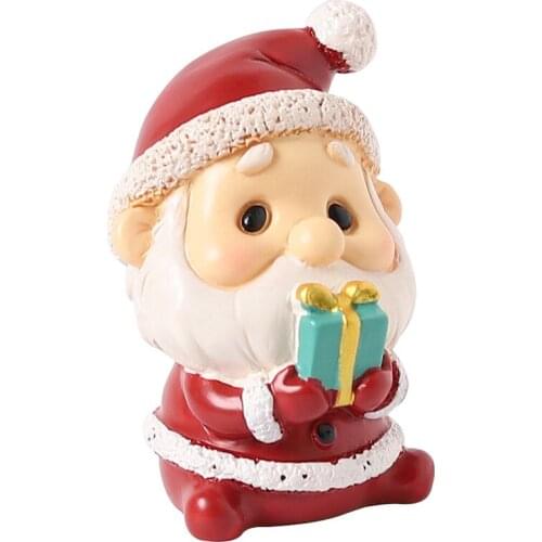 European style creative resin crafts Mini Christmas family small animal ornaments home decoration Christmas gifts