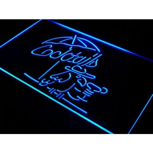 I337 Cocktails Parrot Bar Pub Club NR LED Neon Light Light Signs On/Off Switch 20+ Colors 5 Sizes
