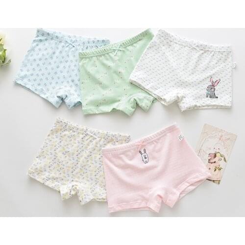 5Pcs/lot Girls Boys Cotton Boxer Briefs Girl Panties Boys Boxer Shorts Childrens Panties Kids Underwear For 2-14 Years BU046