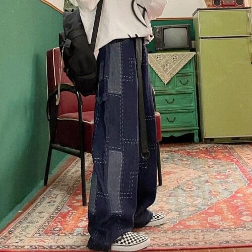 Street hip hop retro handsome slim dad pant BF boyfriend loose large floor length pants men and women fashion trousers