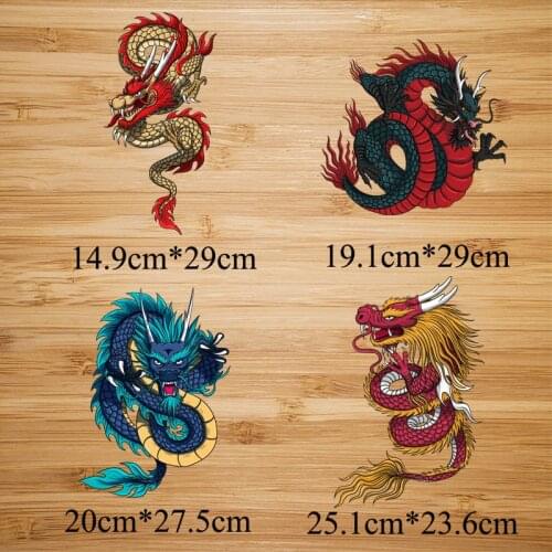 Dragon Iron on Transfer Vinyl Heat Transfer Patches for Clothes Stripes Snake PVC Patches Stickers on Clothes DIY Applique