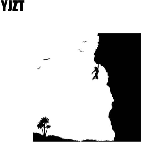 YJZT 12.7CM*12.7CM Rock Climbing Vinyl Car Sticker Decals Black Silver Motorcycle C13-000591