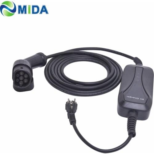 Level 2 Charger 5M 16Amp EU Plug Type 2 Mennekes Portable EV Charging Type 2 Female Connector Car EV Charger Type 2