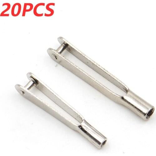 20PCS M2 M3 Servo Lever Throttle Pull Rods U-Clamp Length 30mm Metal Push Rod Clip Coupler Steering Chuck for DIY RC Fixed-wing