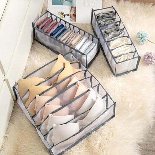2021 Dormitory closet organizer for sock home separated underwear storage box 11 grids bra organizer foldable drawer organizador