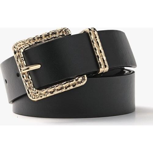 2021 Wide Leather Waist Strap Belt High Quality Women Metal Buckle Belts Ladies Female Belts for Jeans Prom Dresses