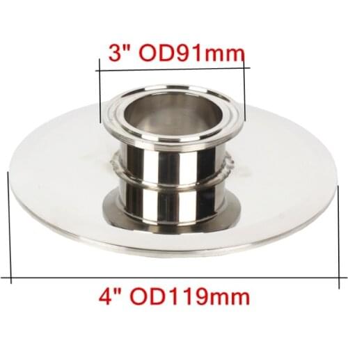 304 stainless steel 3" OD91mm x 4" OD119mm End cap , Short Tri-clamp Reducer