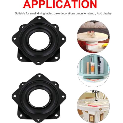 4pcs/pack Sofa Smooth Chair Bearing Plate Rotating Platform 360 Degrees Iron Square Turntable Accessories Hardware Lazy Susans