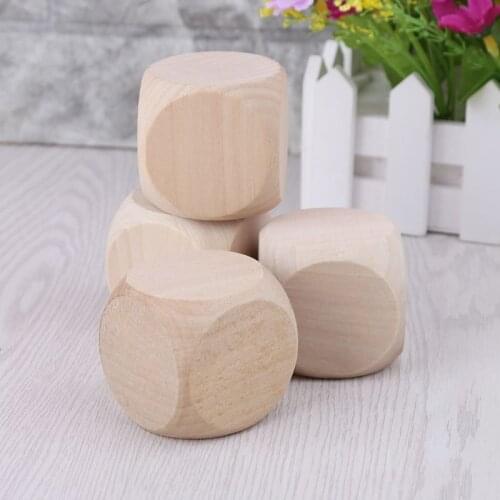 5cm 6 Sided Blank Wood Dice Party Family DIY Games Printing Engraving Kid Toys