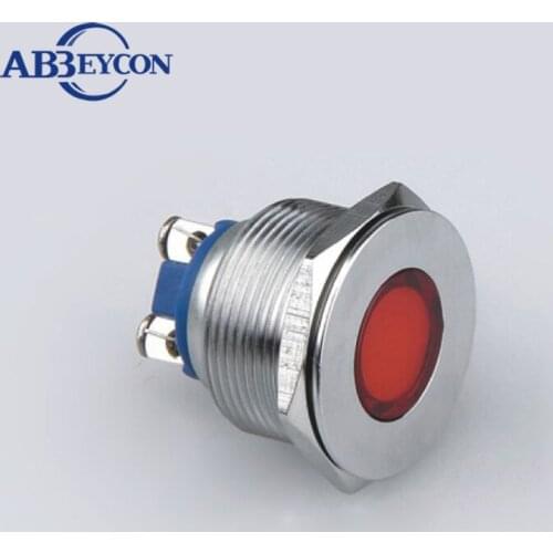 ABBEYCON 12V Metal Indicator Light With High Quality 28mm Waterproof Stainless Steel Pilot Light Screw Terminal 10pcs/lot