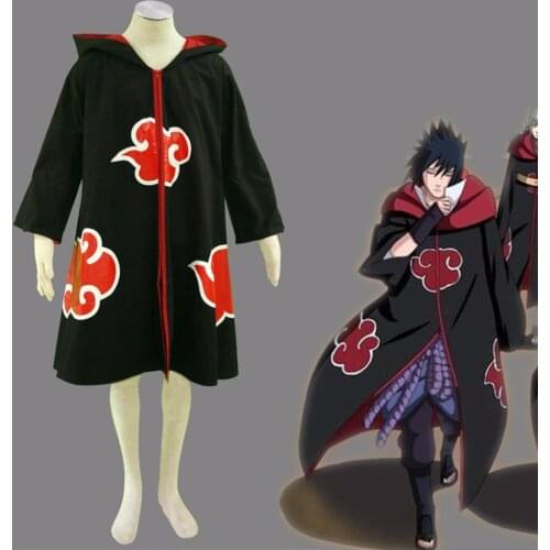 Athemis Naruto Uchiha Sasuke Cosplay Costume cloak Custom Made Unisex Coat Halloween Clothing Plus size