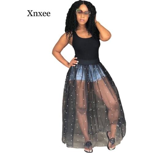 Ball gown Mesh bubble perspective Summer Dress long Women Bandage bodycon Casual Sexy Long Maxi Dress beach wear ankle length