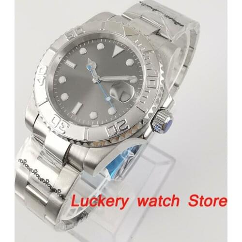 Bliger 40mm luxury watch gray dial sapphire glass Miyota 8215 Automatic Movement Men Watches