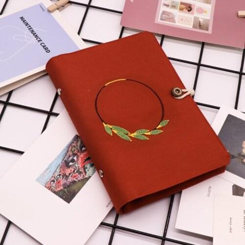 3D Mermaid Embroidered Loose leaf Notebook Washable Cloth Cover 6 Inner Travel Journal Diary A5 A6 Notepad Fresh Stationery Gift