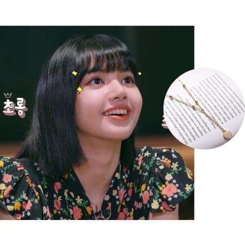 KPOP Lisa Same Tiny Heart Pendant Necklace Rosegold Chain Choker Necklace Women Girls lalisa Anniversary Gift Blink Fans