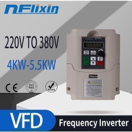 Frequency Converter Adjustable Speed VFD Inverter 1.5KW/2.2KW/4KW 3P 220V to 380V for Motor Frequency inverter