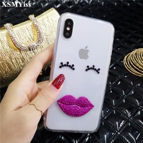 For Xiaomi mi 8 Lite 9 SE 5X 6X MAX3 For Xiaomi Redmi 7 4A 5A 6A Note 5 6 7 Cute girl Bling Diamond Transparent Soft Back Cover