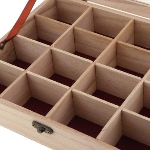 4pcs Blank Wooden Jewelry Case Storage Box Trinkets DIY Craft