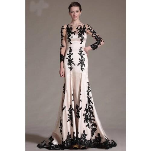 Formal Evening Dresses Mermaid 3/4 Sleeves Appliques Lace Beaded Long Dubai Saudi Arabic Evening Gown Prom Dresses