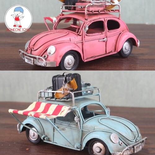 Collections 1/32 Car Model Retro Vintage Car TIN Model Handmade Iron Car Toys Ornaments Model