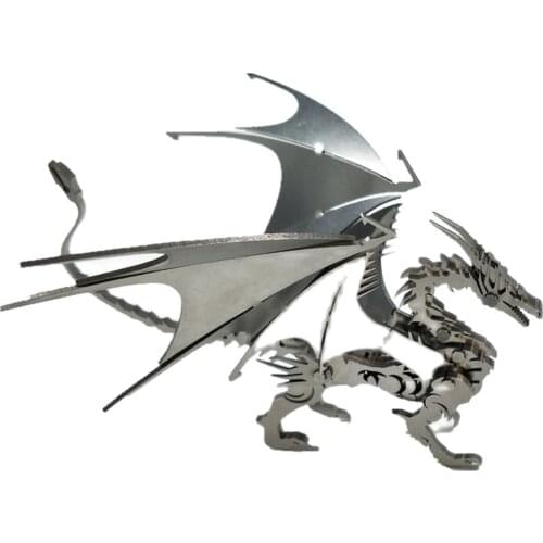 3D Metal Puzzle Creative Stainless Steel DIY Assemble Animals Models Jigsaw Great Gifts Puzzle Game Dragon Toys for Kids Adults